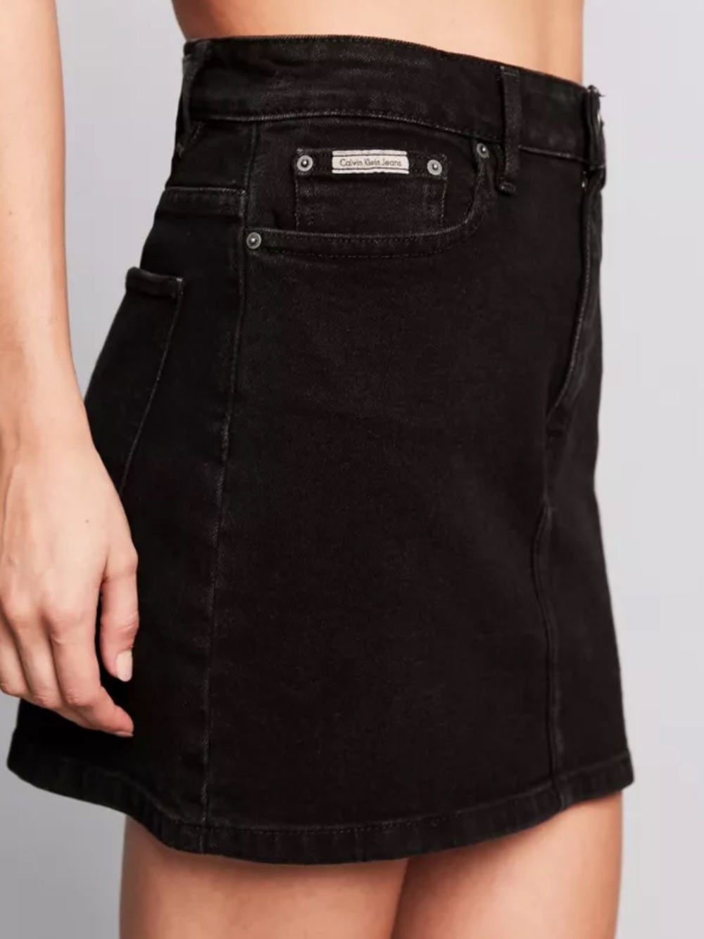 Calvin Klein Black Denim Mini Skirt